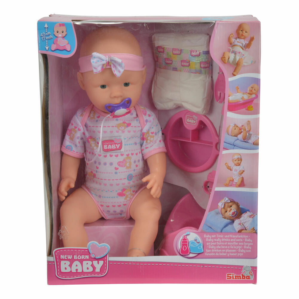 Simba New Born Baby Babypuppe, Puppe, Spielzeug, Kunststoff, 385 cm, 105039005