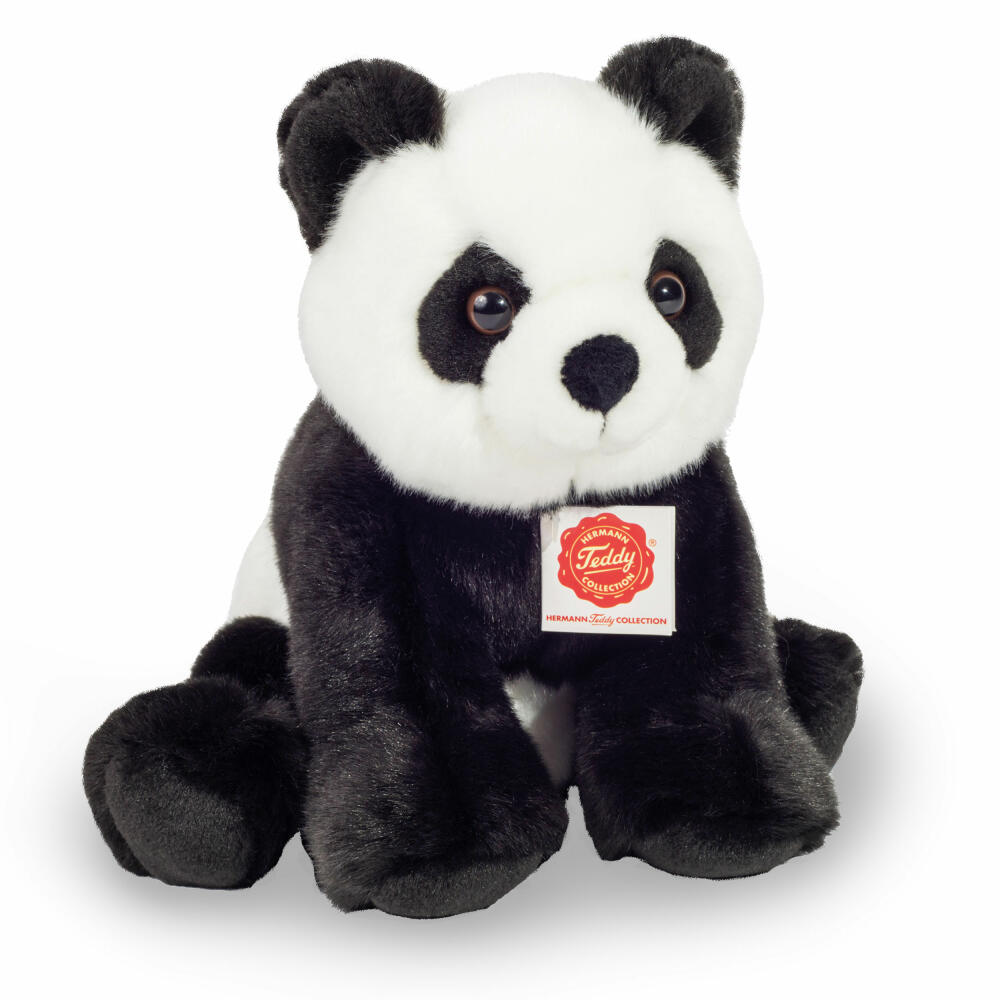 Teddy Hermann Panda sitzend, Plüschtier, Kuscheltier, Pandabär, Bär, Plüsch, Schwarz-Weiß, 25 cm, 924289