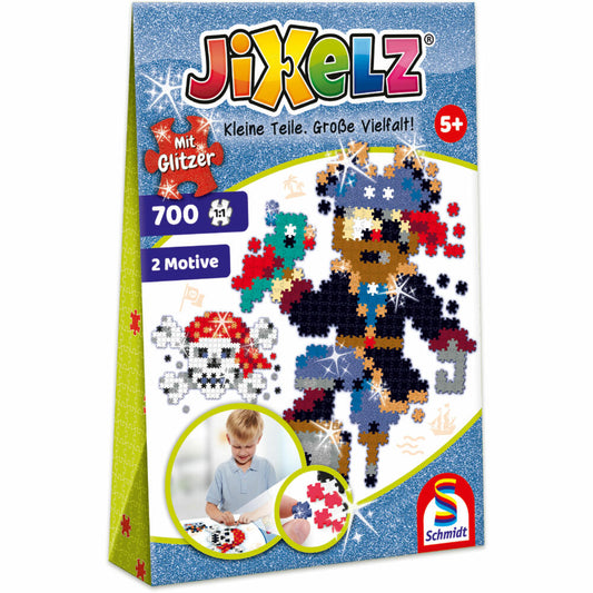 Schmidt Spiele Jixelz Funkelnder Pirat Glitzer, Puzzle, Kinderpuzzle, Kreativspielzeug, 700 Teile, 46157