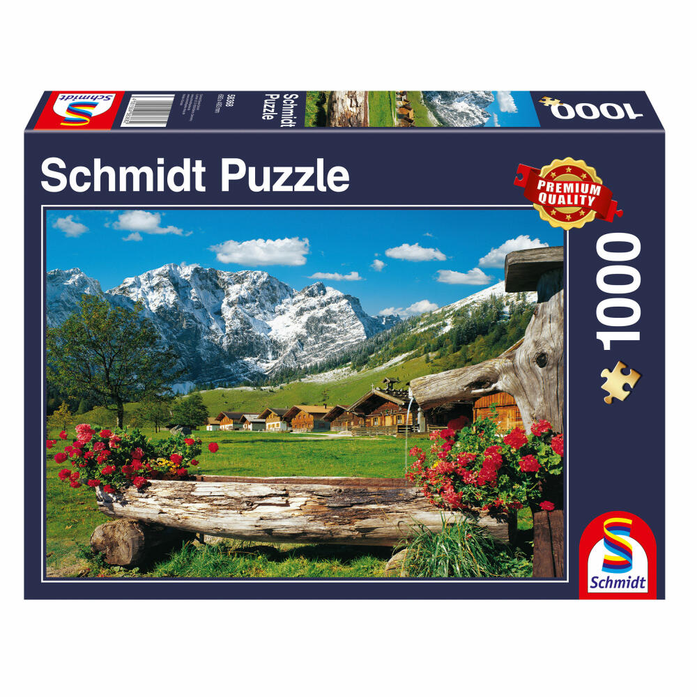 Schmidt Spiele Blick ins Bergidyll, 1000 Teile, Erwachsenenpuzzle, Puzzle, Steckpuzzle, 58368