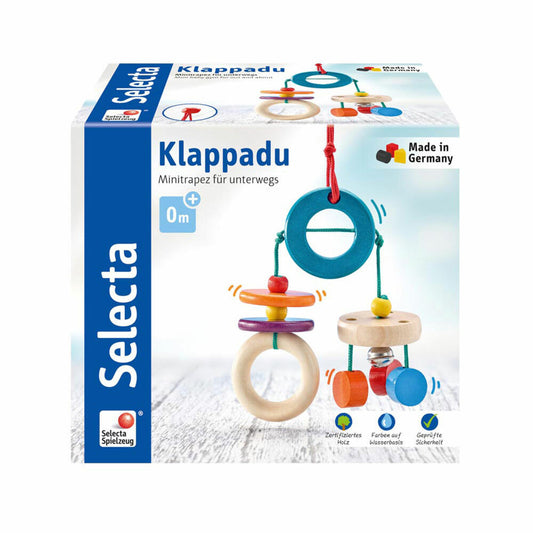 Selecta Spielzeug Klappadu Minitrapez, Spielgerät, Babyspiel, Babyspielzeug, Holz, 19 cm, 61045