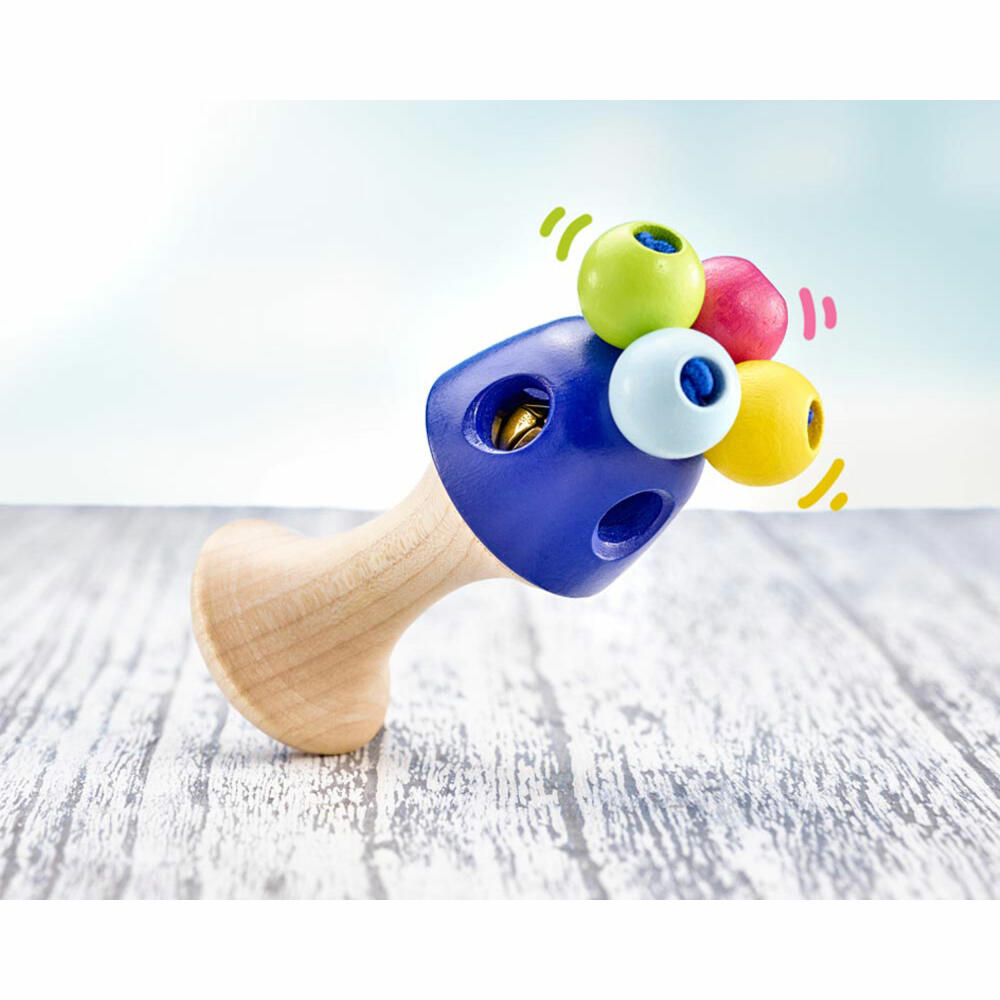 Selecta Spielzeug Girali Colori Stielgreifling, Greifling, Babyspiel, Babyspielzeug, Holz, 10 cm, 61062