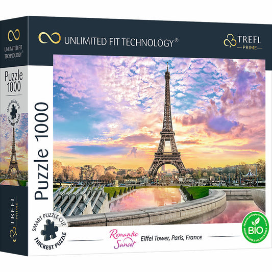 Trefl Puzzle UFT Romantic Sunset: Eiffel Turm, Paris, Frankreich, 1000 Teile, 68.3 x 48 cm, 10693
