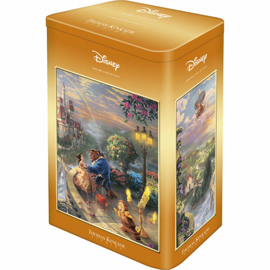 Schmidt Spiele Disney Beauty and the Beast, Thomas Kinkade, Puzzle, Erwachsenenpuzzle, Nostalgiedose, 500 Teile, 59926