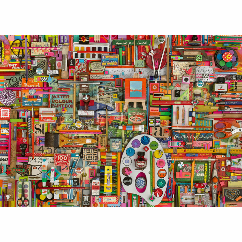 Schmidt Spiele Vintage Künstlermaterialen , Shelley Davies, Puzzle, Erwachsenenpuzzle, 1000 Teile, 59698