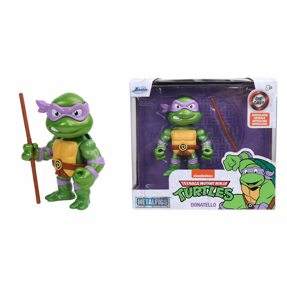 Jada Turtles 4 Donatello Figure, mit Zubehör, Sammelfigur, Spielfigur, Spielzeug, Violett, 10 cm, 253283003