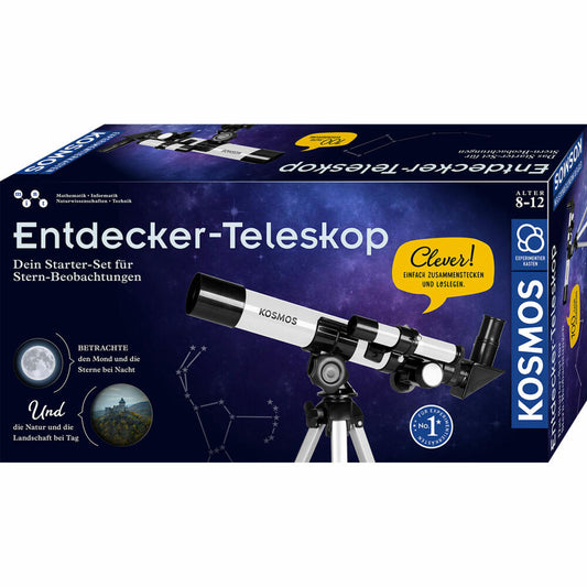 KOSMOS Entdecker-Teleskop, für Einsteiger, 100-fache Vergrößerung, Kinder, Sternbeobachtung, 676889