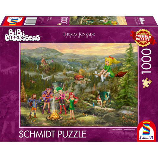 Schmidt Spiele Puzzle Bibi Blocksberg Junghexentreffen, Thomas Kinkade, Erwachsenenpuzzle, 1000 Teile, 58424