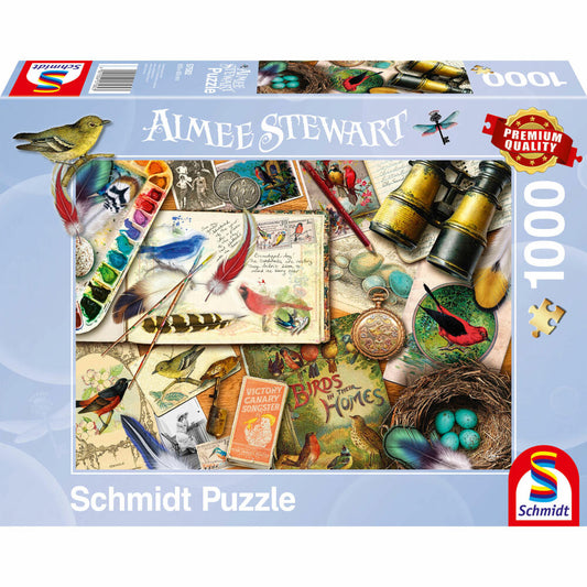 Schmidt Spiele Aufgetischt: Vogelbeobachtung, Aimee Stewart, Erwachsenenpuzzle, Puzzle, ab 12 Jahre, 1000 Teile, 57582