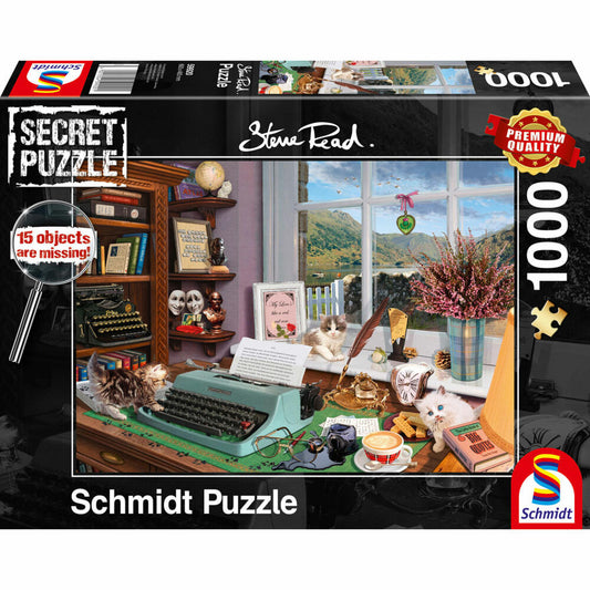 Schmidt Spiele Secret Puzzle Am Schreibtisch, Steve Read, Erwachsenenpuzzle, 1000 Teile, 59920