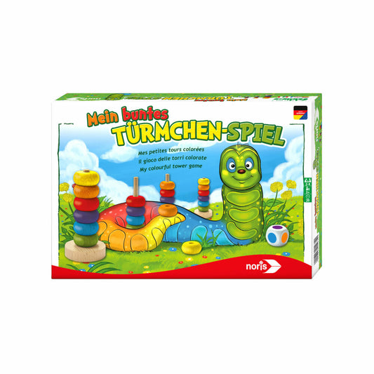 Noris Mein buntes Türmchenspiel, Turmspiel, Kinderspiel, Farblernspiel, Kinder Spiel, Farben lernen, 606011235