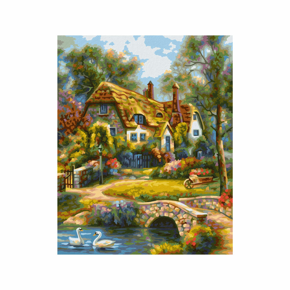 Schipper Malen nach Zahlen Old English Cottage, Meisterklasse Klassiker, Malvorlage, Wandbild, 24 x 30 cm, 609240831