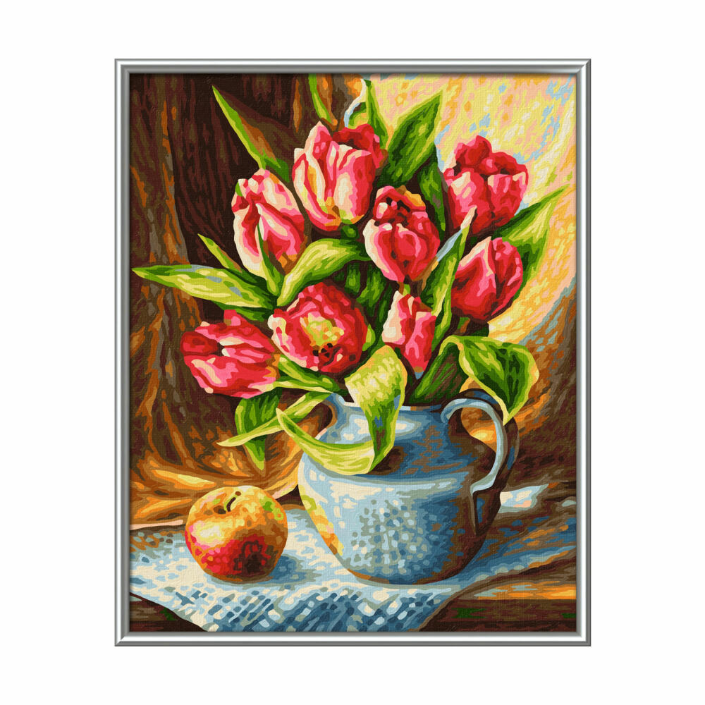 Schipper Malen nach Zahlen Tulpenstrauß, Meisterklasse Klassiker, Malvorlage, Wandbild, 24 x 30 cm, 609240796