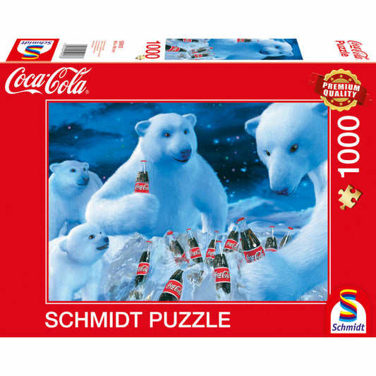 Schmidt Spiele Coca Cola - Polarbären, Puzzle, Erwachsenenpuzzle, 1000 Teile, 59913