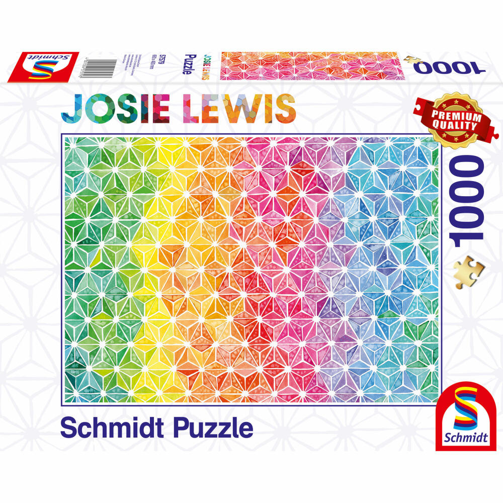 Schmidt Spiele Kunterbunte Dreiecke, Josie Lewis, Erwachsenenpuzzle, Puzzle, ab 12 Jahre, 1000 Teile, 57579