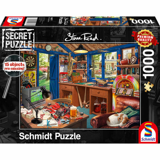 Schmidt Spiele Secret Puzzle Vaters Werkstatt, Steve Read, Erwachsenenpuzzle, 1000 Teile, 59977
