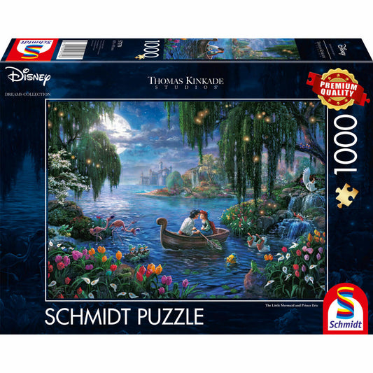 Schmidt Spiele Puzzle Disney The Little Mermaid and Prince Eric, Thomas Kinkade Studios, Erwachsenenpuzzle, Premium, 1000 Teile, 57370