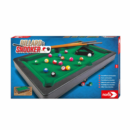 Noris Pool Billard & Snooker, Tischbillard, Mini Billard, Familienspiel, Kinderspiel, ab 4 Jahren, 606167704