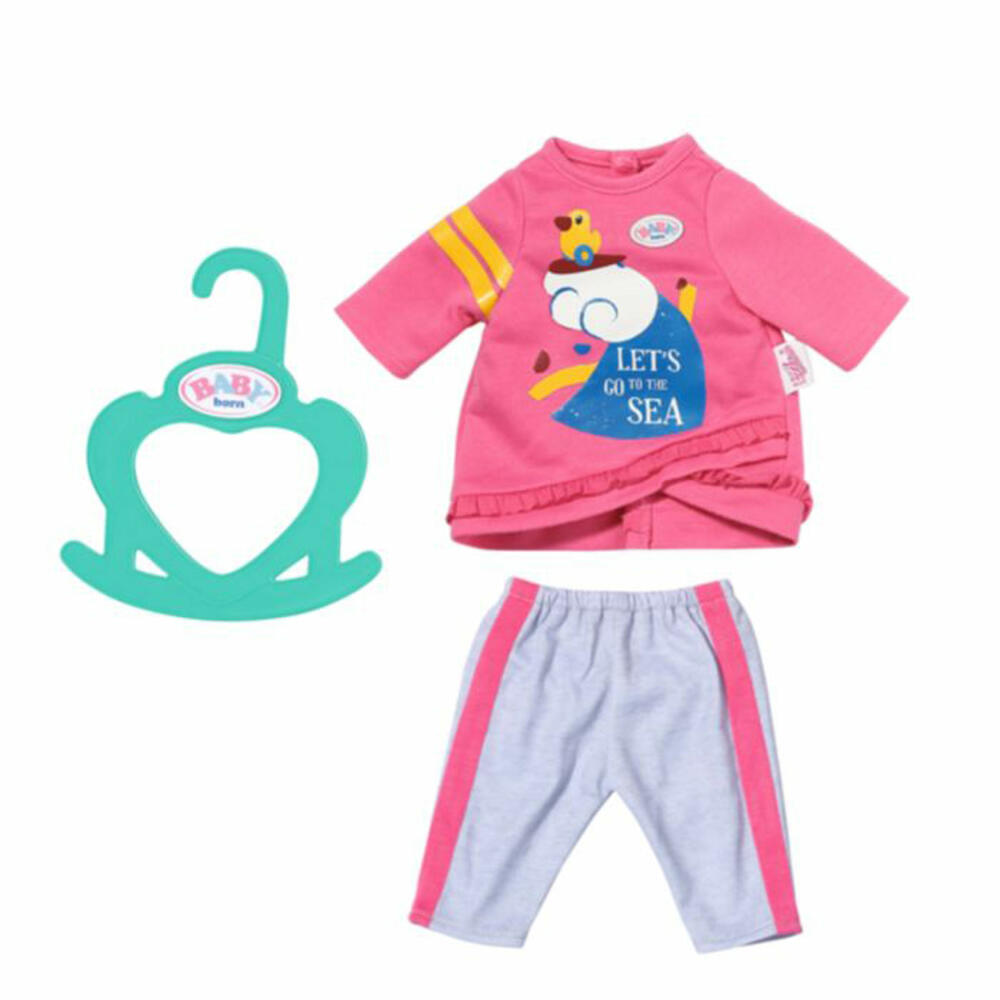Zapf Creation BABY born Little Freizeit Outfit Pink, Puppenkleidung, Puppen Kleidung, 831892
