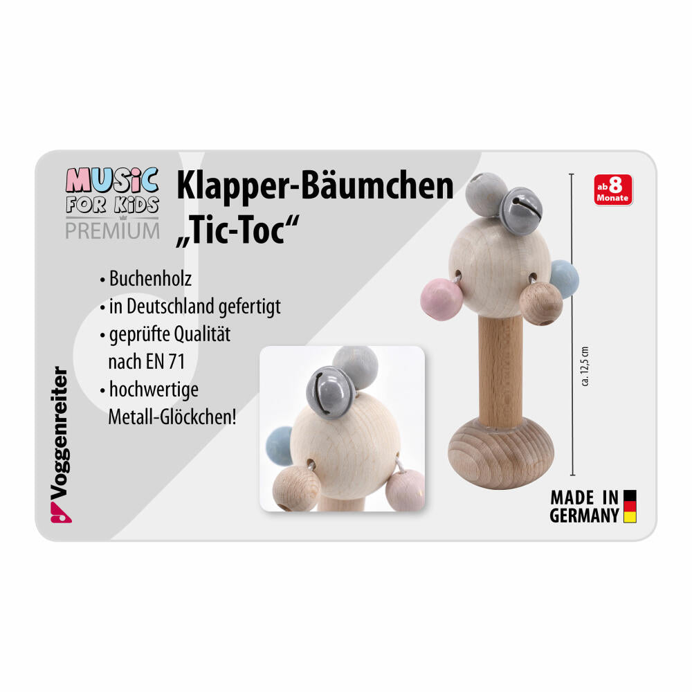 Voggenreiter Music For Kids Premium Klapper-Bäumchen Tic-Toc, Klangspielzeug, Spielzeug, Kinder, 1232