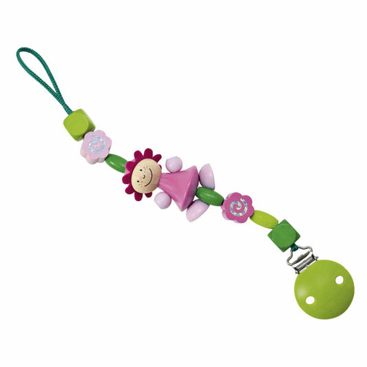 Selecta Spielzeug Rosali Schnullerkette, Schnuller Kette, Babyspiel, Babyspielzeug, Holz, 21 cm, 61021