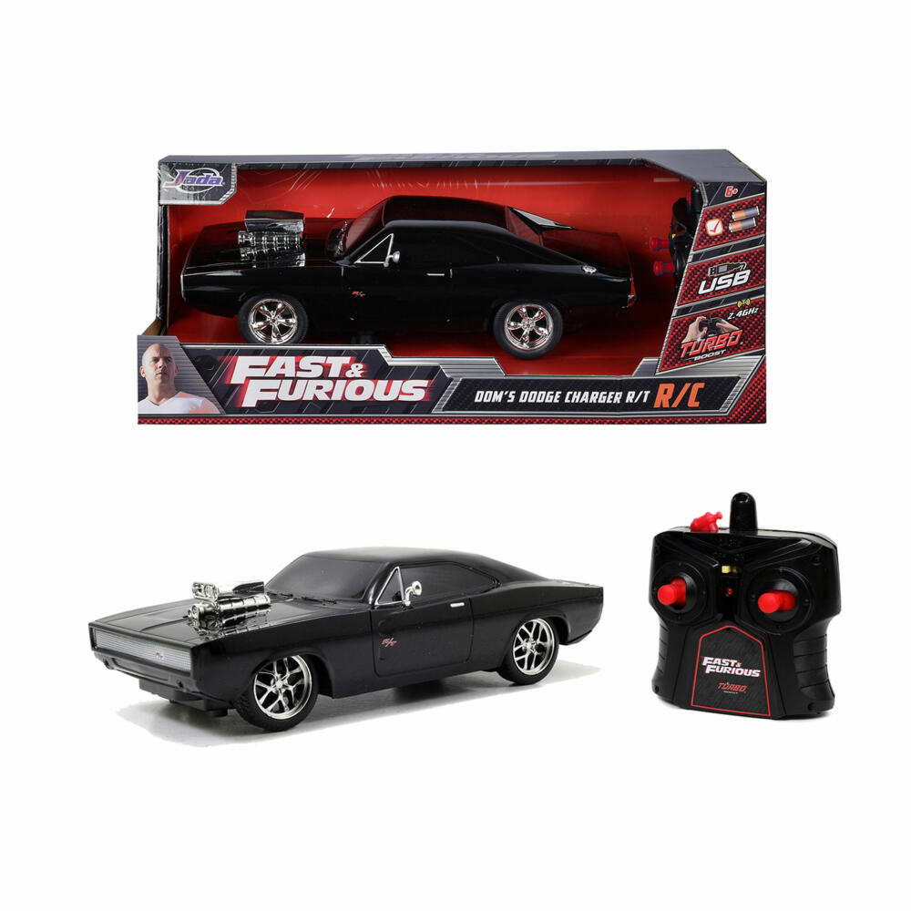 Jada Fast & Furious RC 1970 Dodge Charger, RC-Auto, Ferngesteuertes Auto, Spielzeugauto, 253206004