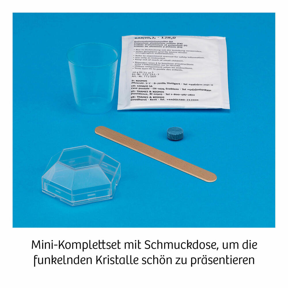 KOSMOS Experimentierkästen Kristalle Blau, Selbst Züchten, Experimentierkasten, Experimente, Kristallzucht, ab 10 Jahren, 657932