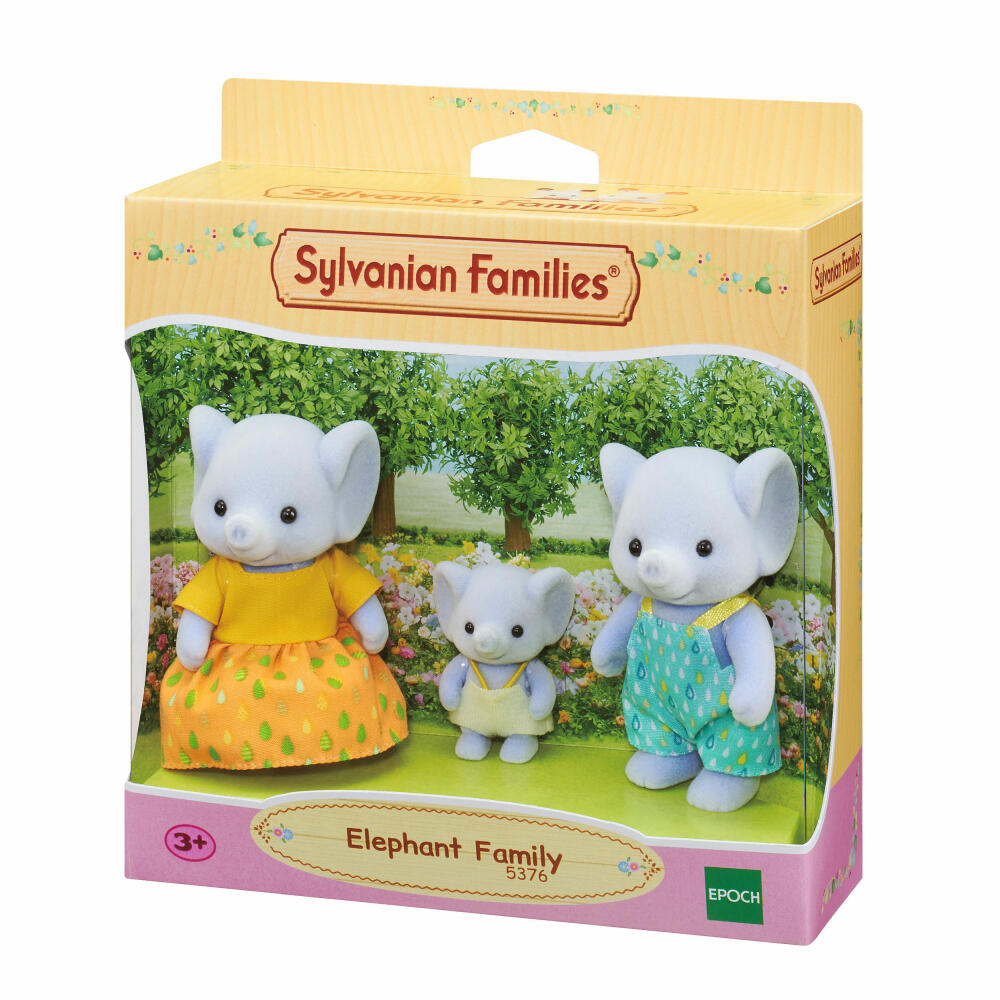 Sylvanian Families Elefanten Familie, Spielfigur, Spiel Figur, Elefant, Mutter, Vater, Familien, 5376