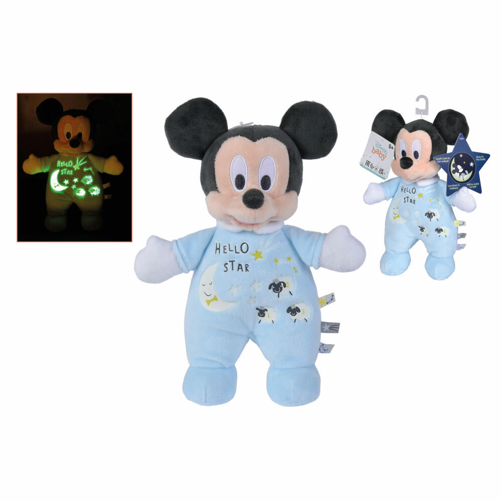 Simba Disney Mickey Glow In The Dark Starry Night, Kuscheltier, Plüschtier, Stofftier, 25 cm, 6315872502