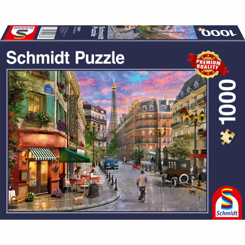 Schmidt Spiele Puzzle Straße zum Eiffelturm, Erwachsenenpuzzle, Standard, 1000 Teile, 58387