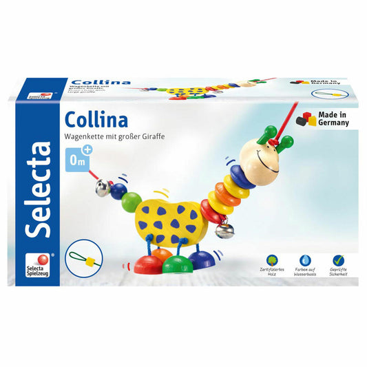 Selecta Spielzeug Collina Wagenkette, Wagen Kette, Babyspiel, Babyspielzeug, Holz, 63 cm, 61014