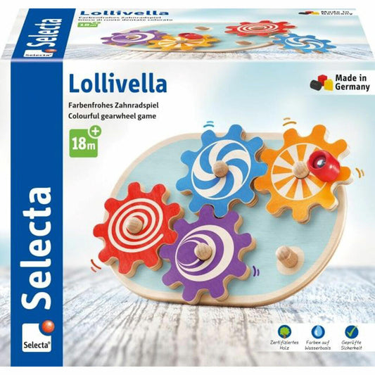 Selecta Lollivella, Zahnradspiel, Motorikspielzeug, Motorik Spielzeug, Holz, 62084