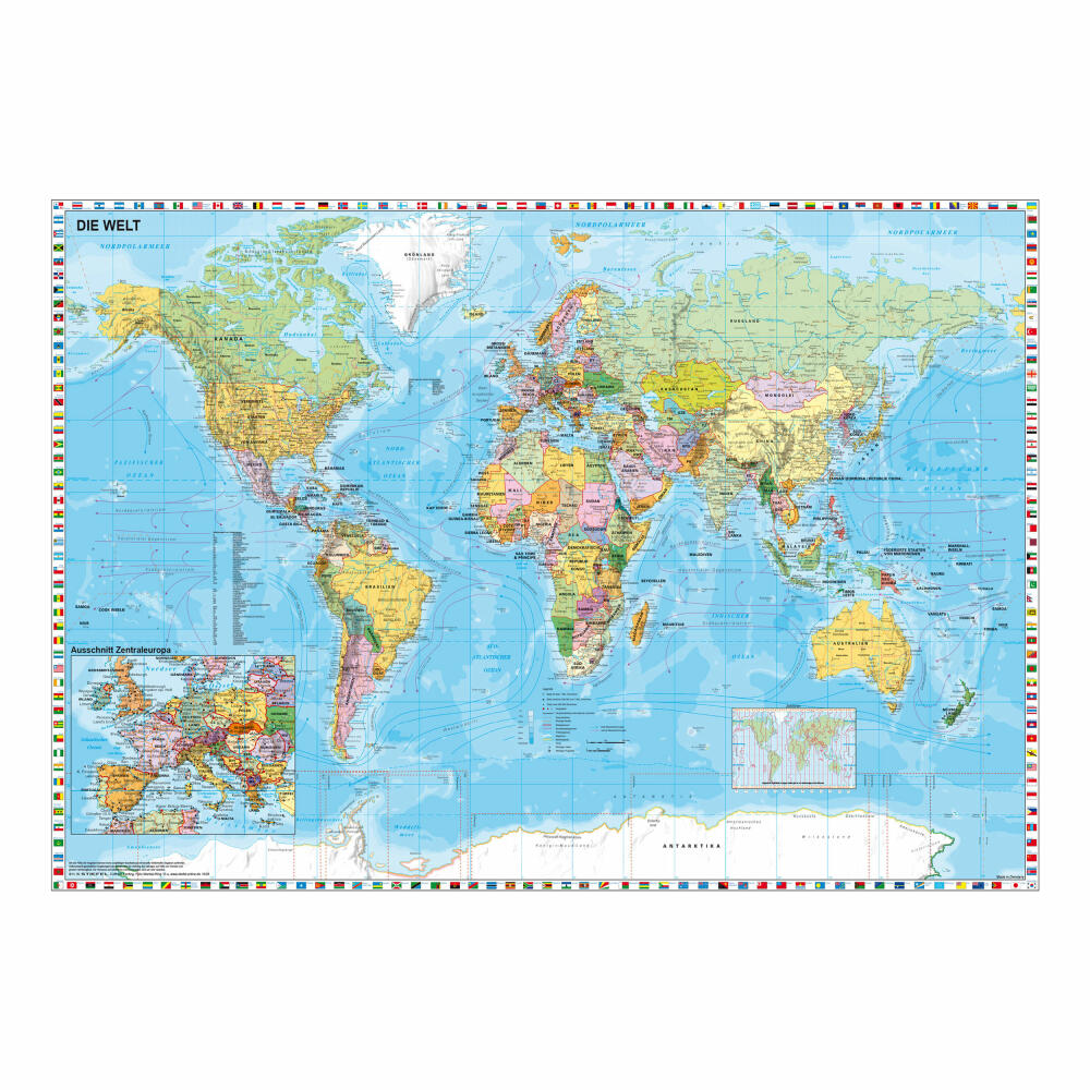 Schmidt Spiele Weltkarte Die Welt, Kartenpuzzle, 1500 Teile, Puzzle, Puzzlespiel, 58289