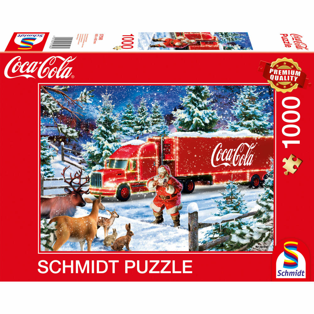 Schmidt Spiele Puzzle Coca Cola Christmas-Truck, Erwachsenenpuzzle, Puzzles, 1000 Teile, 57598