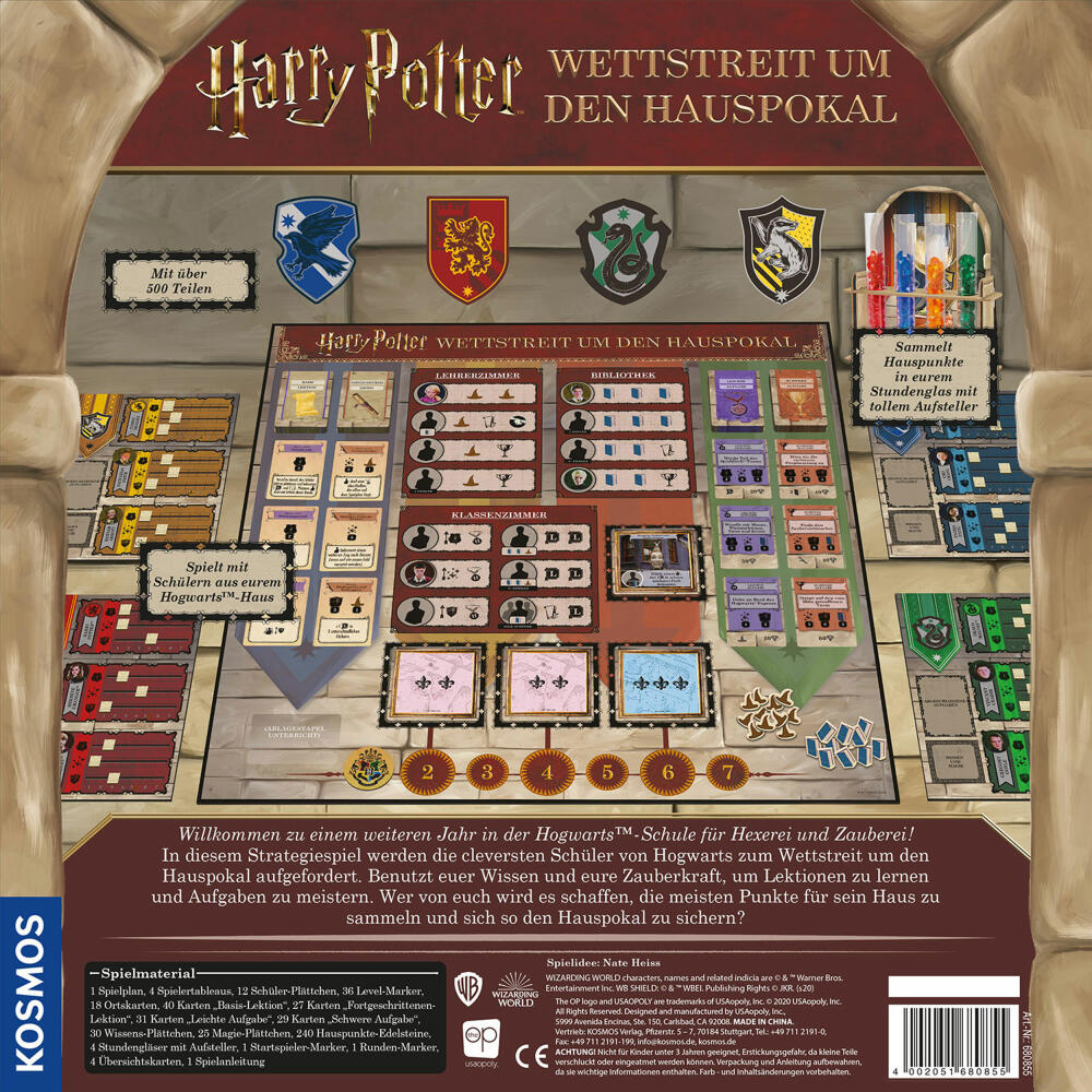 KOSMOS Harry Potter Wettstreit um den Hauspokal, Brettspiel, Familienspiel, Strategie-Spiel, ab 11 Jahren, 680855