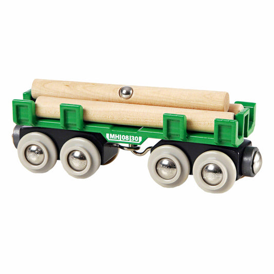 BRIO Langholzwagen, 4-tlg., Waggon, Zubehör für die Holzeisenbahn, Eisenbahn, Holzspielzeug, Holz Spielzeug, 33696