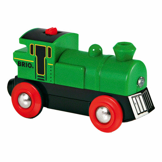 BRIO Speedy Green Batterielok, Zubehör für die Holzeisenbahn, Eisenbahn, Holzspielzeug, Holz Spielzeug, 33595