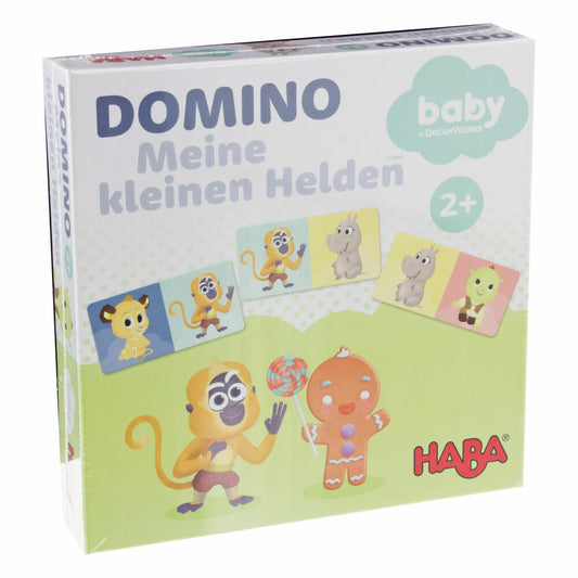 HABA Domino Meine Kleinen Helden, 15-tlg., Kinderspiel, Brettspiel, Lern-Spielzeug, Spiele, 302896