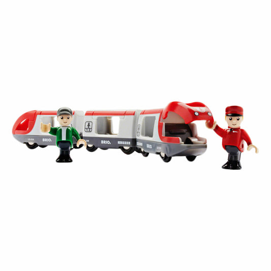 BRIO Roter Reisezug, 5-tlg., Zubehör für die Holzeisenbahn, Eisenbahn, Holzspielzeug, Holz Spielzeug, 33505