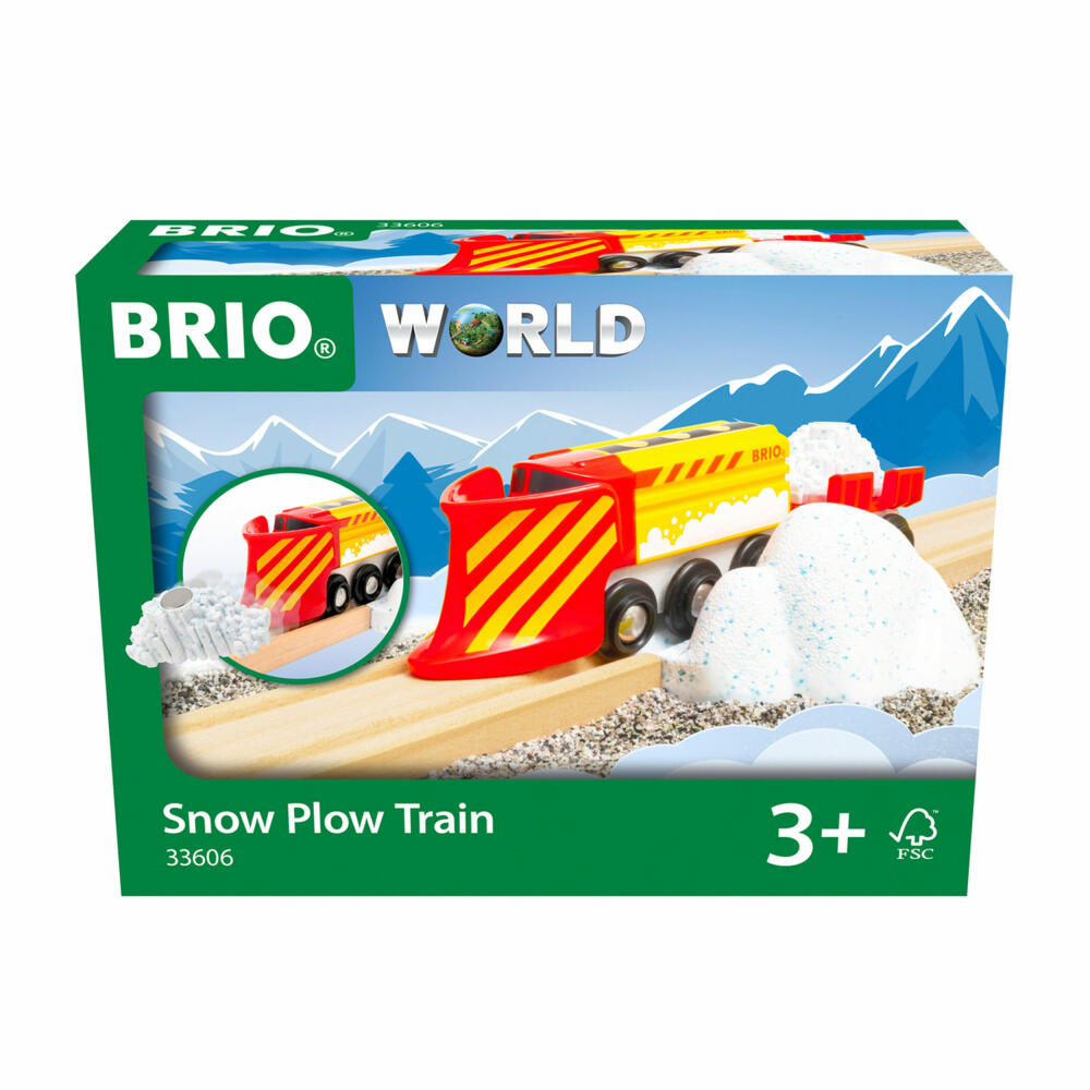 BRIO Schneeräumzug, Schneeräum Zug, Eisenbahn, Lok, Lokomotive, Güterwaggon, 33606