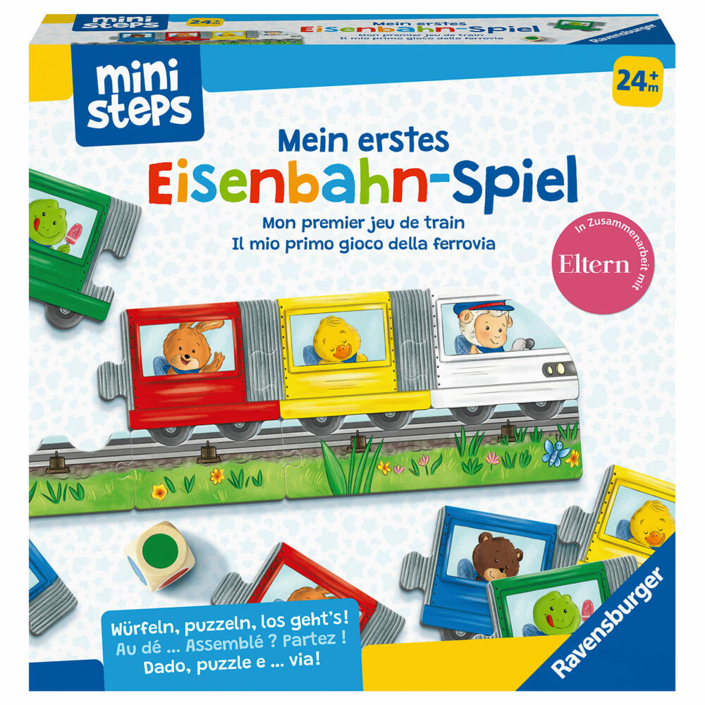 Ravensburger ministeps Mein erstes Eisenbahnspiel, Würfelspiel, Puzzlespiel, Farblernspiel, Kinderspiel, 04187