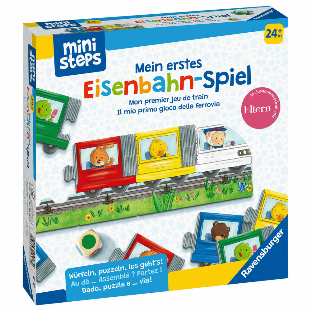 Ravensburger ministeps Mein erstes Eisenbahnspiel, Würfelspiel, Puzzlespiel, Farblernspiel, Kinderspiel, 04187