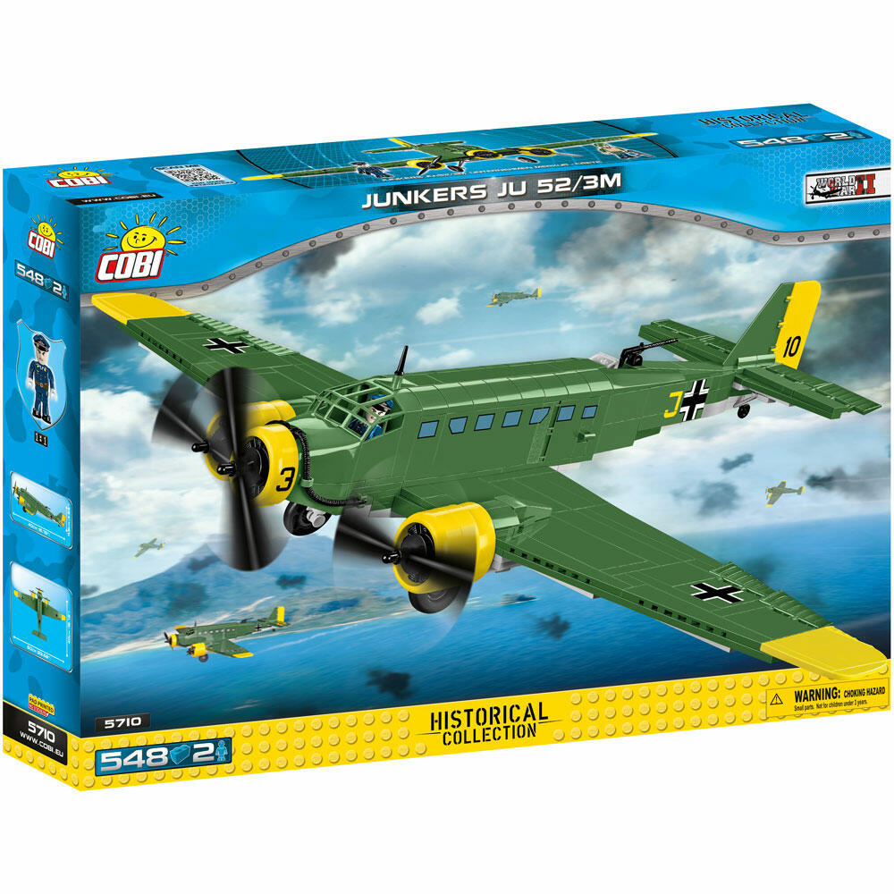 COBI World War 2 Junkers Ju 52/3M, Militär, Soldaten, Flugzeug, Spielzeug, Konstruktionsbausteine, Kunststoff, 548 Teile, 5710