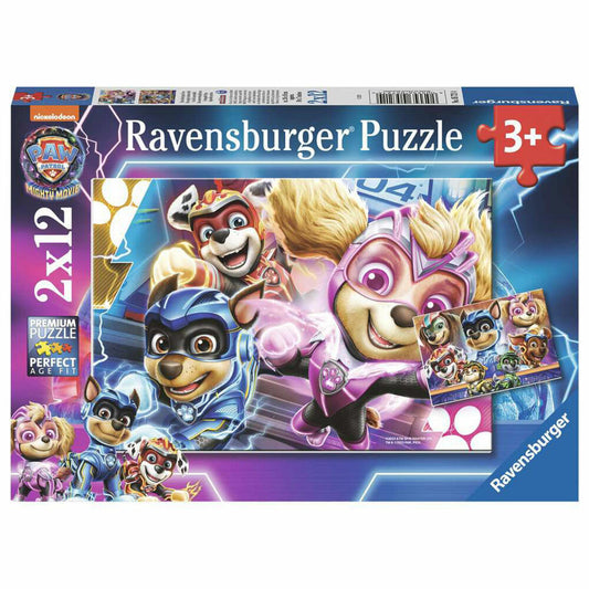 Ravensburger Kinderpuzzle Paw Patrol: The Mighty Movie, Kinder Puzzle, 2 x 12 Teile, ab 3 Jahren, 05721