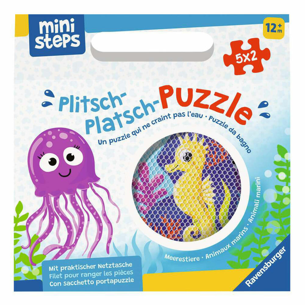 Ravensburger ministeps Plitsch-Platsch-Puzzle Meerestiere, Badespielzeug, Badepuzzle, ab 1 Jahr, 04588