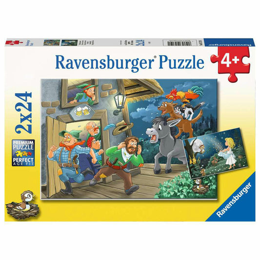 Ravensburger Kinderpuzzle Märchenstunde, Kinder Puzzle, 2 x 24 Teile, ab 4 Jahren, 05719