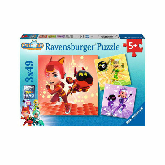 Ravensburger Petronix Matt, Jia und Emma, 3 x 49 Teile, Kinderpuzzle, Kinder Puzzle, ab 5 Jahren, 05727