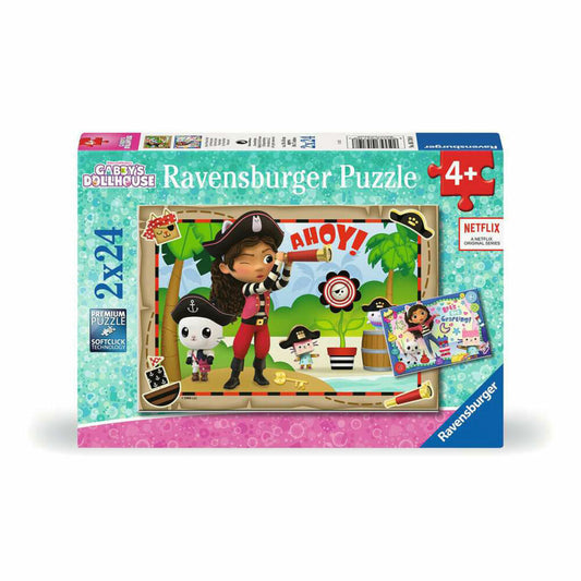 Ravensburger Kinderpuzzle Gabbys Dollhouse, Kinder Puzzle, 2 x 24 Teile, ab 4 Jahren, 05710