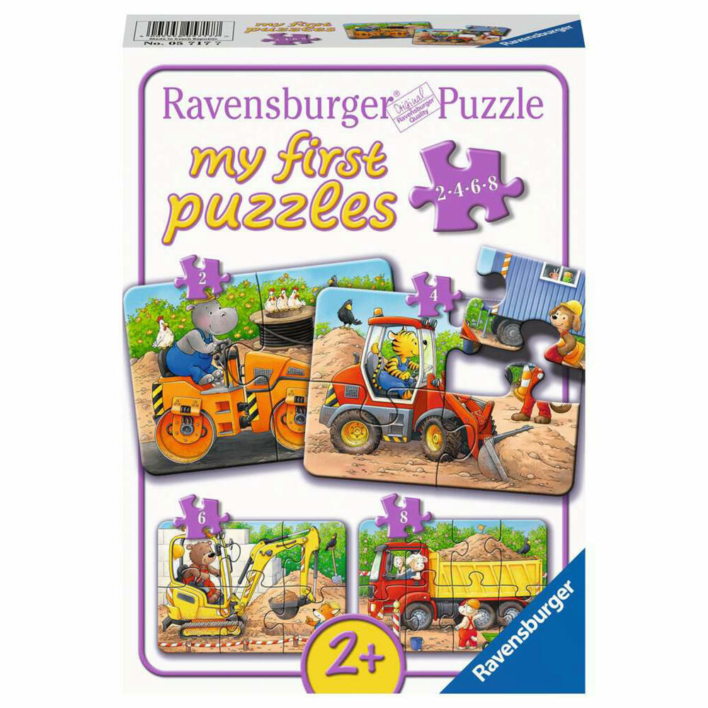 Ravensburger my first puzzles Tiere auf der Baustelle, Kinderpuzzle, Kinder Puzzle, ab 2 Jahren, 05717