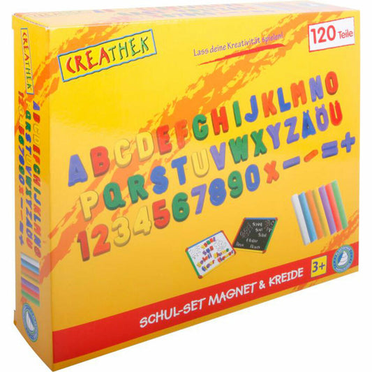 Creathek Schulset, 120-tlg., mit Magneten und Kreide, für Maltafel, Tafel, Zubehör, Kinder, ab 3 Jahre, 65226626